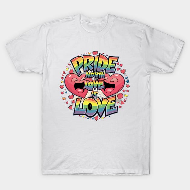 Pride Month Love Is Love LGBTQ LGBTQIA+ T-Shirt by Macphisto Shirts